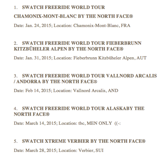 fwt calendar 2015