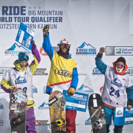 on the podium